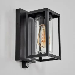 hofstein Portalis Lampe murale d´extérieur Noir, 1 lumière, Détecteur de mouvement