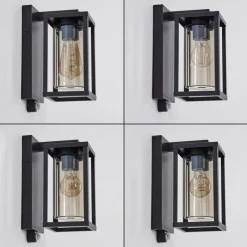 hofstein Portalis Lampe murale d´extérieur Noir, 1 lumière, Détecteur de mouvement