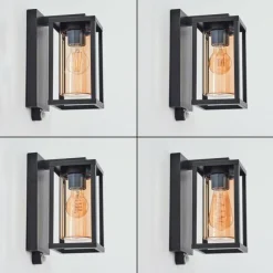 hofstein Portalis Lampe murale d´extérieur Noir, 1 lumière, Détecteur de mouvement