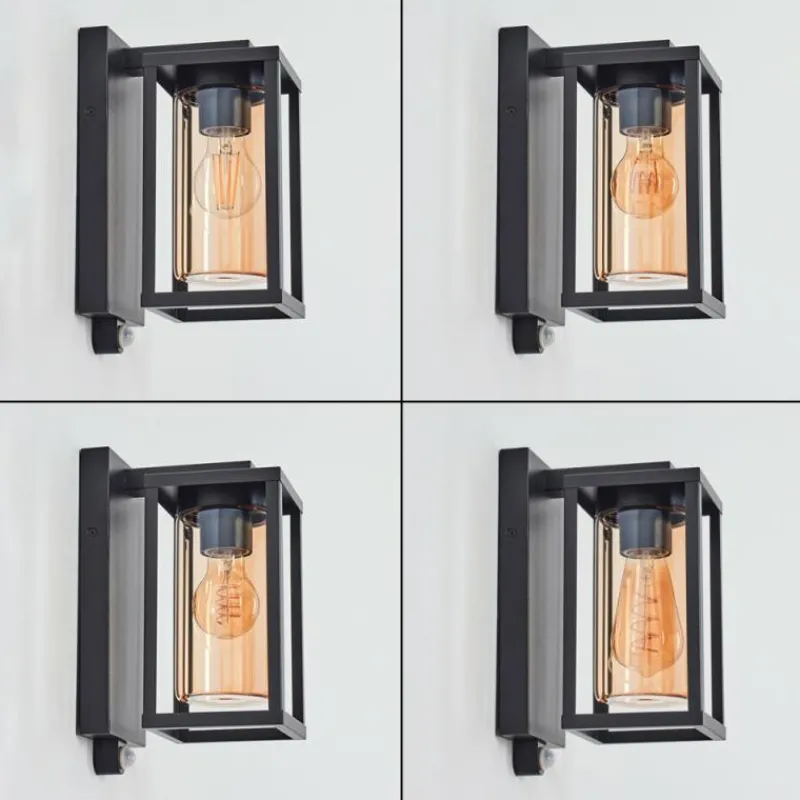 hofstein Portalis Lampe murale d´extérieur Noir, 1 lumière, Détecteur de mouvement