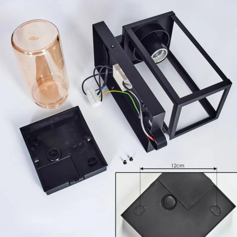 hofstein Portalis Lampe murale d´extérieur Noir, 1 lumière, Détecteur de mouvement