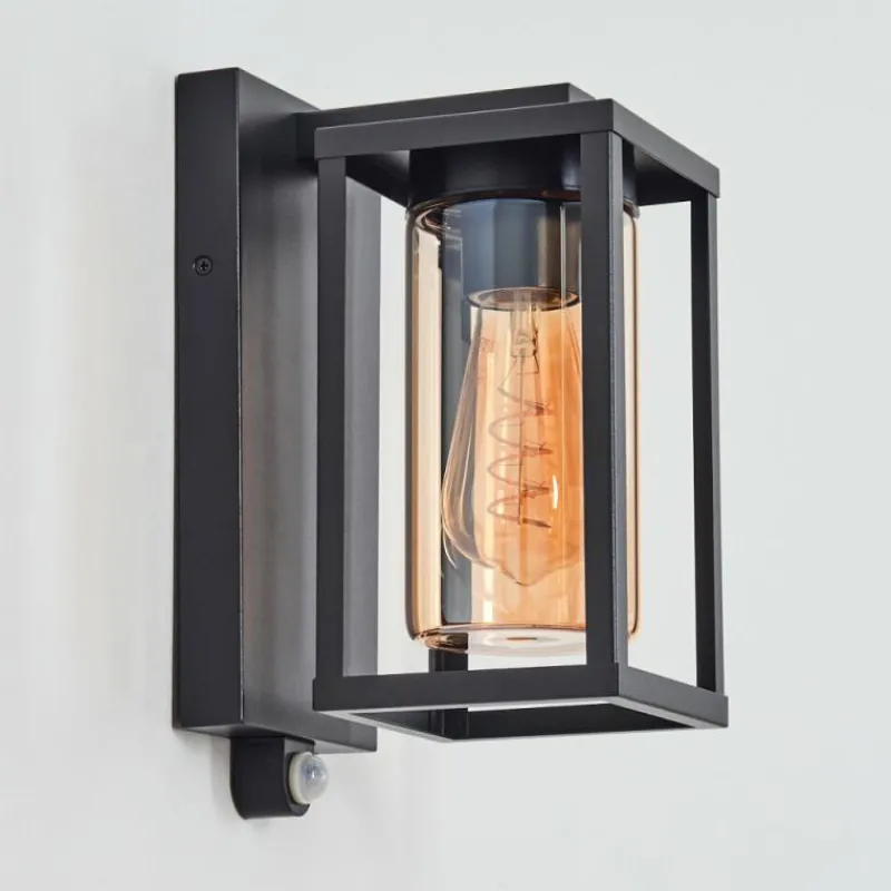 hofstein Portalis Lampe murale d´extérieur Noir, 1 lumière, Détecteur de mouvement