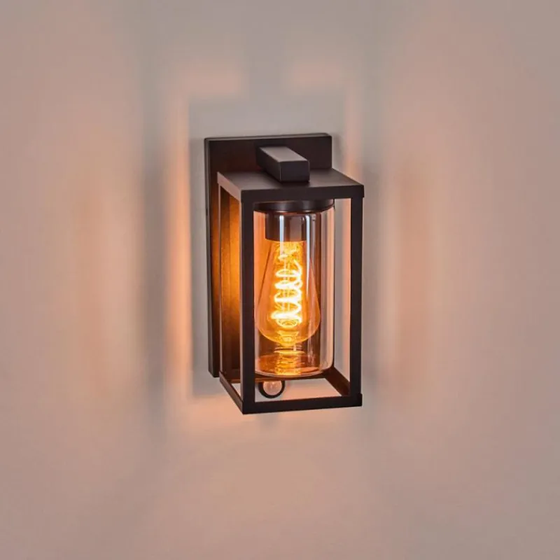 hofstein Portalis Lampe murale d´extérieur Noir, 1 lumière, Détecteur de mouvement