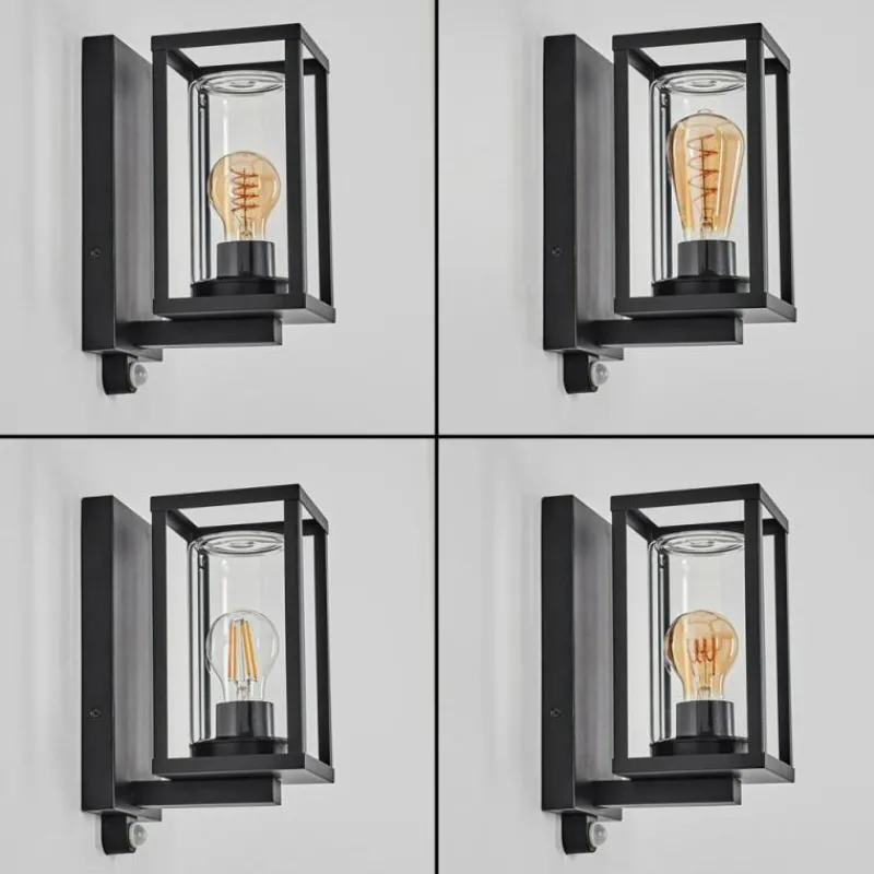 hofstein Portalis Lampe murale d´extérieur Noir, 1 lumière, Détecteur de mouvement