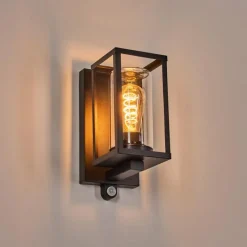 hofstein Portalis Lampe murale d´extérieur Noir, 1 lumière, Détecteur de mouvement