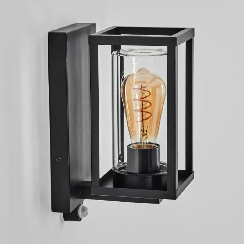 hofstein Portalis Lampe murale d´extérieur Noir, 1 lumière, Détecteur de mouvement