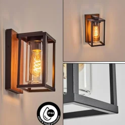 hofstein Portalis Lampe murale d´extérieur Brun, Couleur bois, Noir, 1 lumière