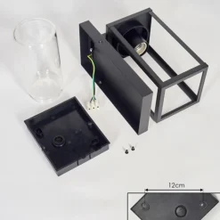 hofstein Portalis Lampe murale d´extérieur Brun, Couleur bois, Noir, 1 lumière