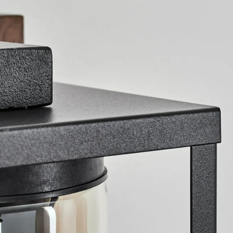 hofstein Portalis Lampe murale d´extérieur Brun, Couleur bois, Noir, 1 lumière, Détecteur de mouvement