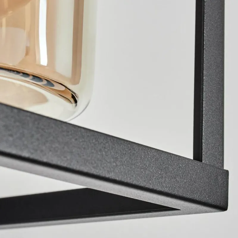 hofstein Portalis Lampe murale d´extérieur Brun, Couleur bois, Noir, 1 lumière, Détecteur de mouvement