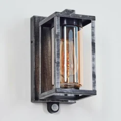 hofstein Portalis Lampe murale d´extérieur Noir, Argenté, 1 lumière, Détecteur de mouvement