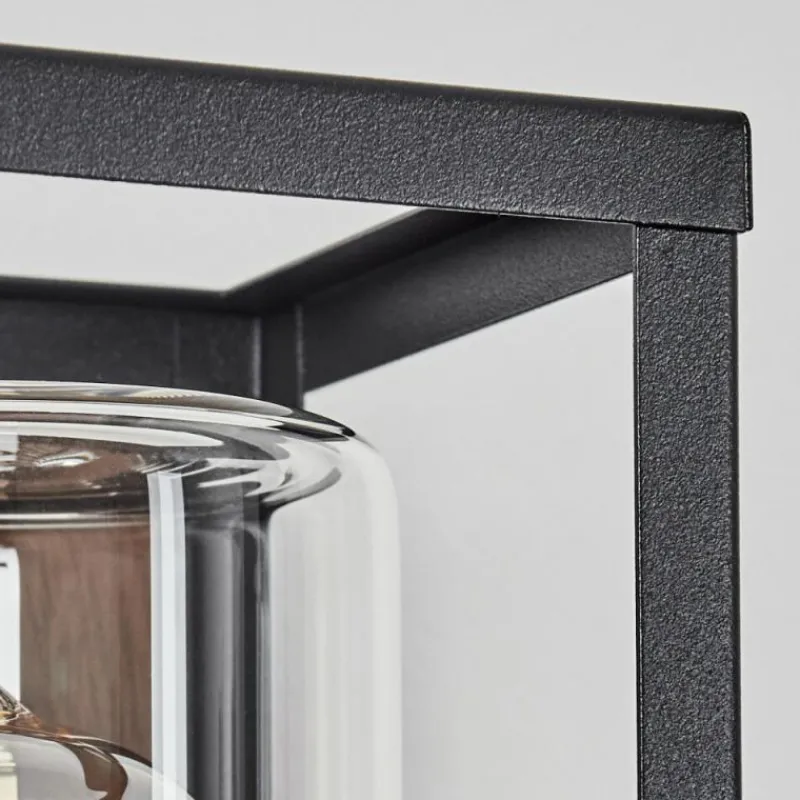 hofstein Portalis Lampe murale d´extérieur Brun, Couleur bois, Noir, 1 lumière, Détecteur de mouvement