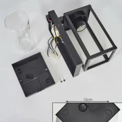 hofstein Portalis Lampe murale d´extérieur Brun, Couleur bois, Noir, 1 lumière, Détecteur de mouvement