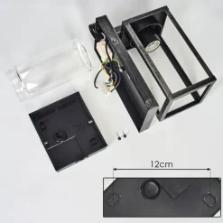 hofstein Portalis Lampe murale d´extérieur Noir, Argenté, 1 lumière, Détecteur de mouvement