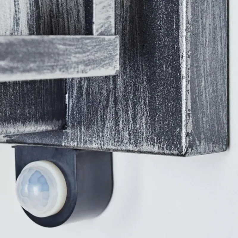 hofstein Portalis Lampe murale d´extérieur Noir, Argenté, 1 lumière, Détecteur de mouvement