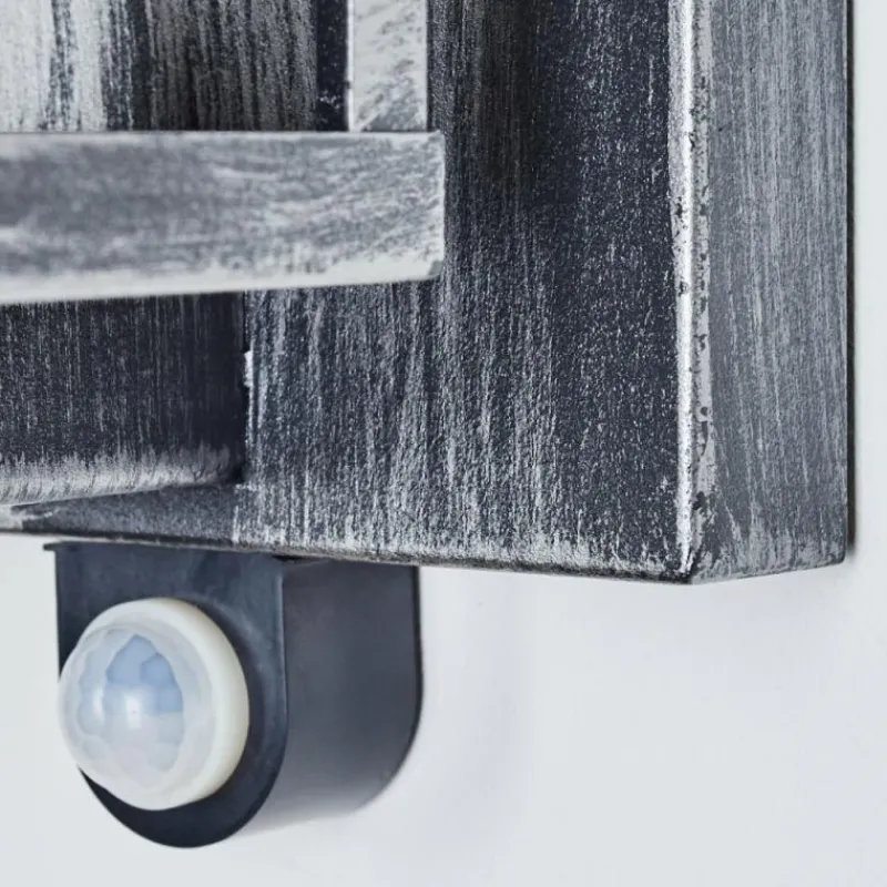 hofstein Portalis Lampe murale d´extérieur Noir, Argenté, 1 lumière, Détecteur de mouvement