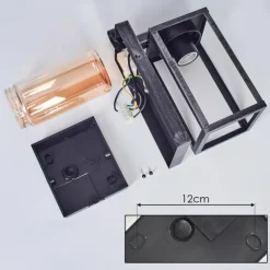 hofstein Portalis Lampe murale d´extérieur Noir, Argenté, 1 lumière, Détecteur de mouvement