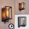 hofstein Portalis Lampe murale d´extérieur Noir, 1 lumière, Détecteur de mouvement
