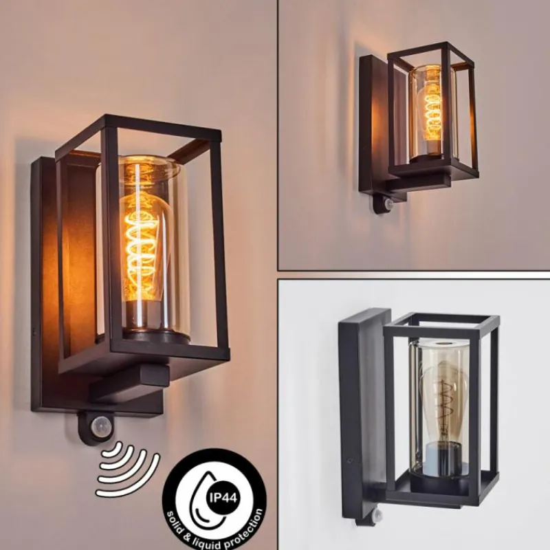 hofstein Portalis Lampe murale d´extérieur Noir, 1 lumière, Détecteur de mouvement