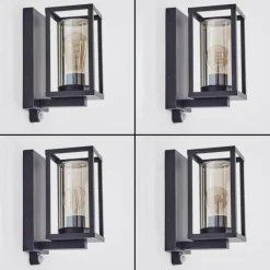 hofstein Portalis Lampe murale d´extérieur Noir, 1 lumière, Détecteur de mouvement