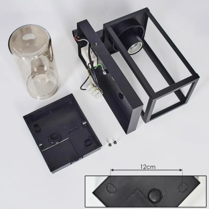 hofstein Portalis Lampe murale d´extérieur Noir, 1 lumière, Détecteur de mouvement