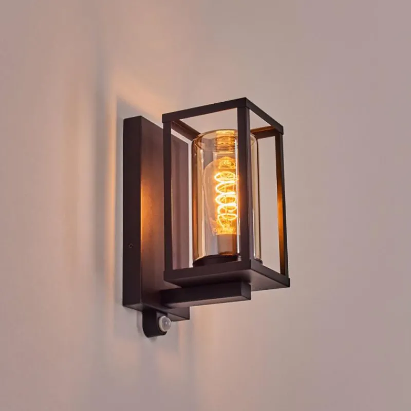 hofstein Portalis Lampe murale d´extérieur Noir, 1 lumière, Détecteur de mouvement