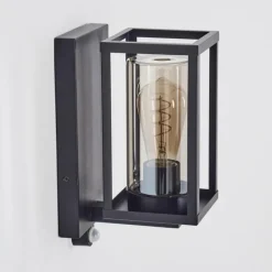 hofstein Portalis Lampe murale d´extérieur Noir, 1 lumière, Détecteur de mouvement