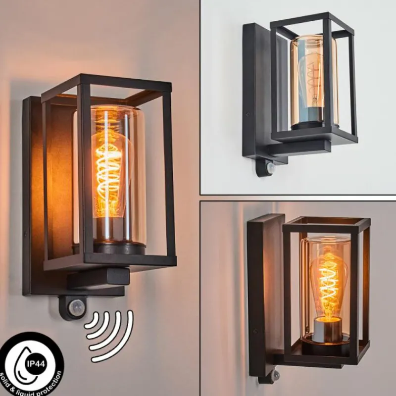 hofstein Portalis Lampe murale d´extérieur Noir, 1 lumière, Détecteur de mouvement