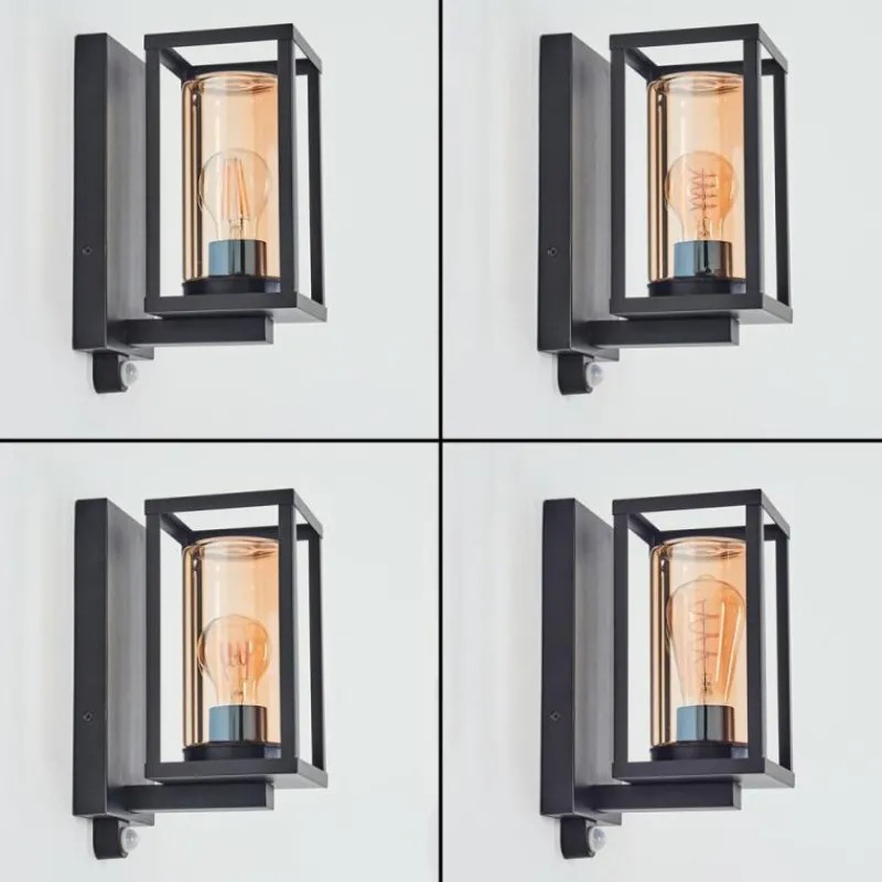 hofstein Portalis Lampe murale d´extérieur Noir, 1 lumière, Détecteur de mouvement