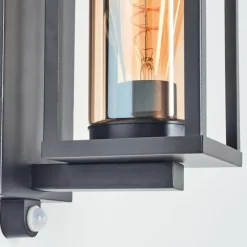 hofstein Portalis Lampe murale d´extérieur Noir, 1 lumière, Détecteur de mouvement