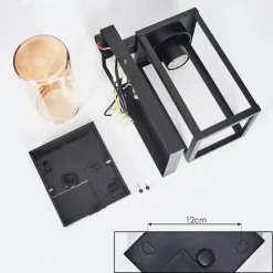 hofstein Portalis Lampe murale d´extérieur Noir, 1 lumière, Détecteur de mouvement