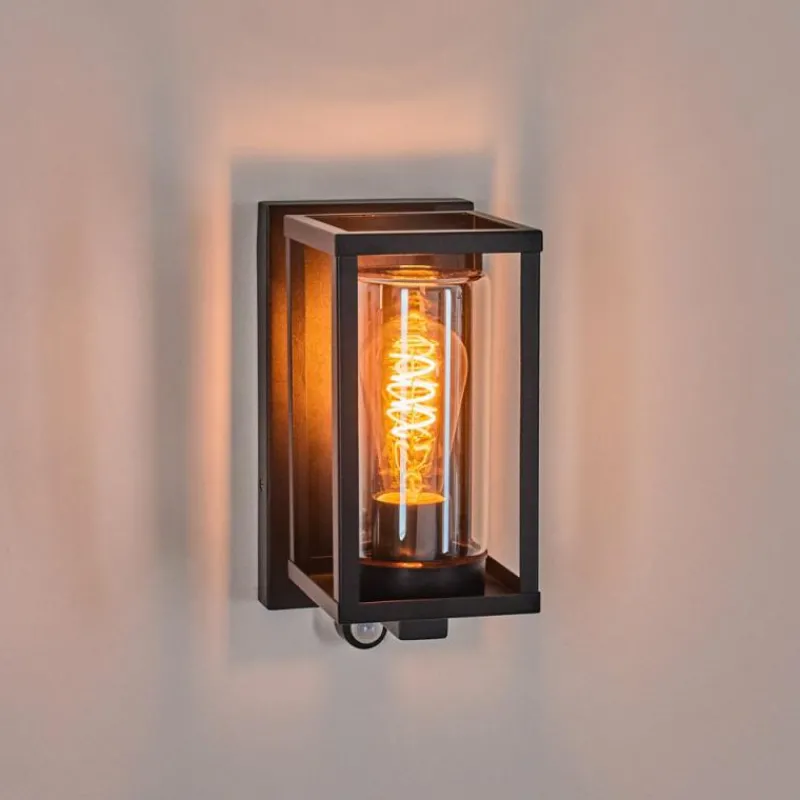 hofstein Portalis Lampe murale d´extérieur Noir, 1 lumière, Détecteur de mouvement