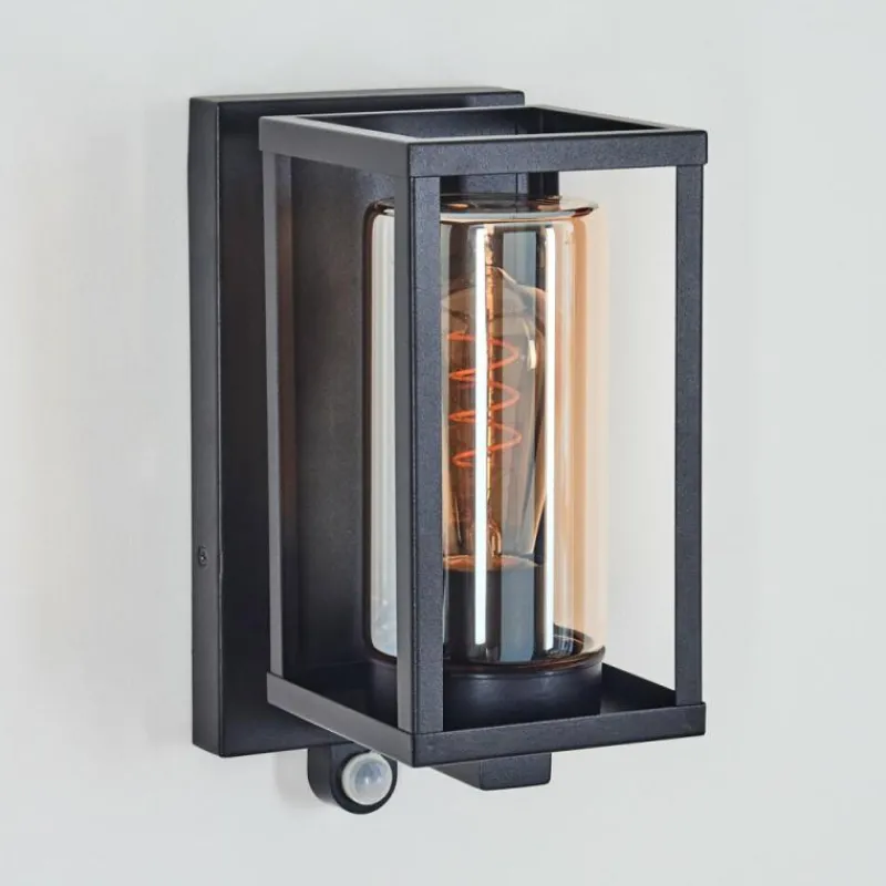 hofstein Portalis Lampe murale d´extérieur Noir, 1 lumière, Détecteur de mouvement