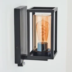 hofstein Portalis Lampe murale d´extérieur Noir, 1 lumière, Détecteur de mouvement