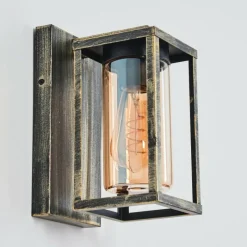 Lampes Dorées-hofstein Portalis Lampe murale d´extérieur Or, Noir, 1 lumière