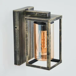 Lampes Dorées-hofstein Portalis Lampe murale d´extérieur Or, Noir, 1 lumière