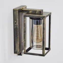 Lampes Dorées-hofstein Portalis Lampe murale d´extérieur Or, Noir, 1 lumière, Détecteur de mouvement