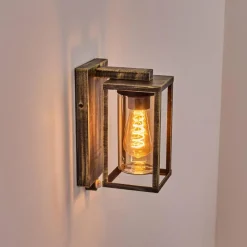 Lampes Dorées-hofstein Portalis Lampe murale d´extérieur Or, Noir, 1 lumière, Détecteur de mouvement