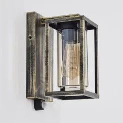 Lampes Dorées-hofstein Portalis Lampe murale d´extérieur Or, Noir, 1 lumière, Détecteur de mouvement