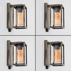 Lampes Dorées-hofstein Portalis Lampe murale d´extérieur Or, Noir, 1 lumière, Détecteur de mouvement