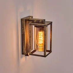 Lampes Dorées-hofstein Portalis Lampe murale d´extérieur Or, Noir, 1 lumière, Détecteur de mouvement