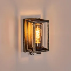 Lampes Dorées-hofstein Portalis Lampe murale d´extérieur Or, Noir, 1 lumière