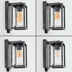 hofstein Portalis Lampe murale d´extérieur Noir, Argenté, 1 lumière, Détecteur de mouvement