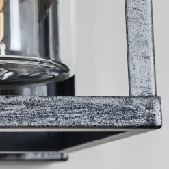 hofstein Portalis Lampe murale d´extérieur Noir, Argenté, 1 lumière, Détecteur de mouvement