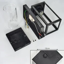 hofstein Portalis Lampe murale d´extérieur Noir, Argenté, 1 lumière, Détecteur de mouvement