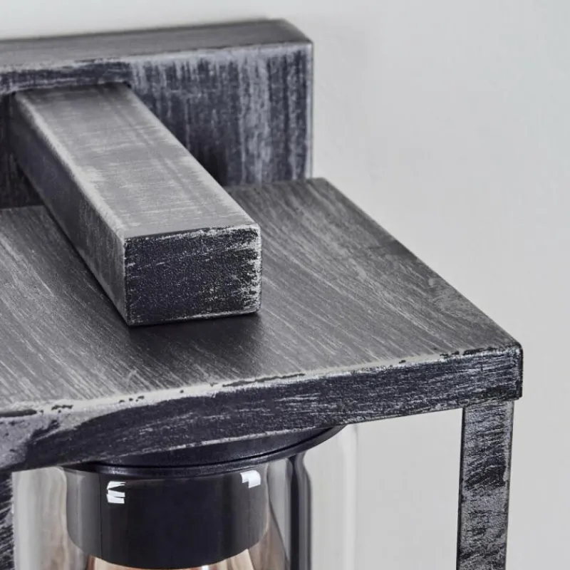 hofstein Portalis Lampe murale d´extérieur Noir, Argenté, 1 lumière, Détecteur de mouvement