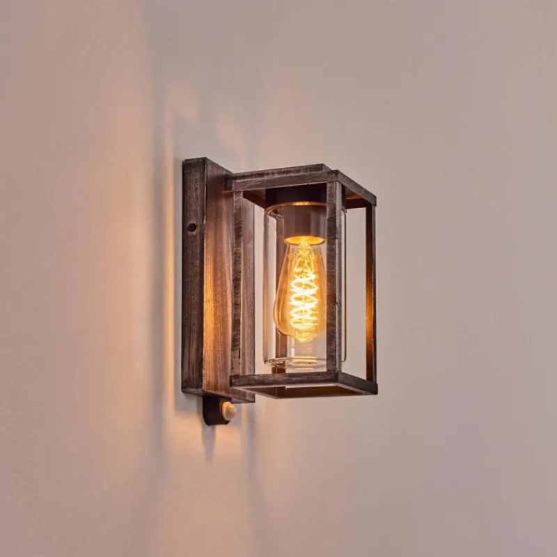 hofstein Portalis Lampe murale d´extérieur Noir, Argenté, 1 lumière, Détecteur de mouvement