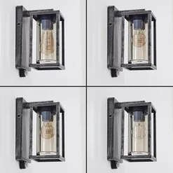 hofstein Portalis Lampe murale d´extérieur Noir, Argenté, 1 lumière, Détecteur de mouvement