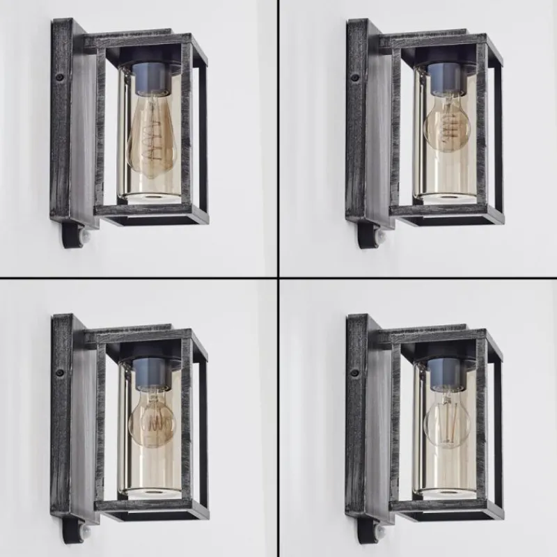 hofstein Portalis Lampe murale d´extérieur Noir, Argenté, 1 lumière, Détecteur de mouvement