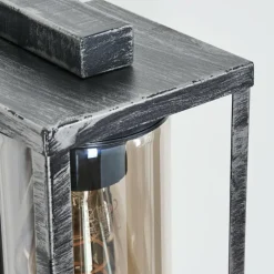 hofstein Portalis Lampe murale d´extérieur Noir, Argenté, 1 lumière, Détecteur de mouvement